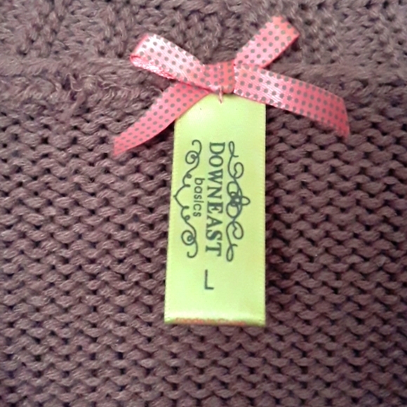 Downeast Basics Purple Plum Sweater Cardigan Large Cocoon Tie Wrap Large - Picture 4 of 6